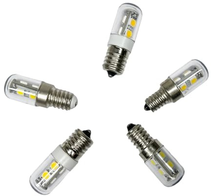 eufeifeiegds Ampoule LED épis de maïs E14 E12 E17 AC 110 V 220 5050 SMD 1 W for réfrigérateur, hotte, machine à coudre(Cold White 6000K,E12 110V)