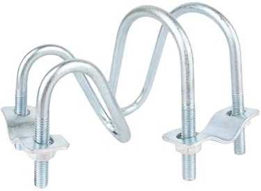 Abrazadera De Andamio | Juego De Abrazadera Doble Y Perno U Galvanizado M8 para Fijación de Tuberías(40x60mm)