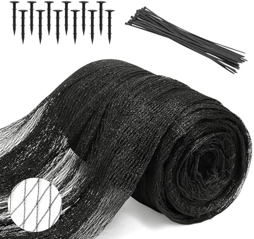 Lwuey Filet Anti Oiseaux Noir 4x6m, Protection Jardin Maille 15x15mm