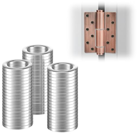 Aihoom - Arandelas de acero inoxidable para puertas (14 mm x 20 mm x 2 mm, 60 unidades, arandelas metálicas, tapa para bisagras de metal, palmela plana (M14)