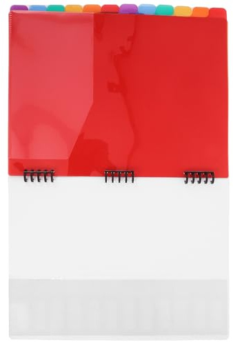 TOGEVAL Organiseur de Documents A4 12 Compartiments Classeur à Anneaux en Polypropylène Blanc Dossier de Présentation Portable pour Bureau et Voyage Intercalaires à Onglets Intégrés