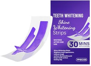 Purple Shine Teeth Whitening Strips - Skonsam Fläckborttagning, Enkel 30 Min Applicering, Ljusare Leende, Bekväm Passform