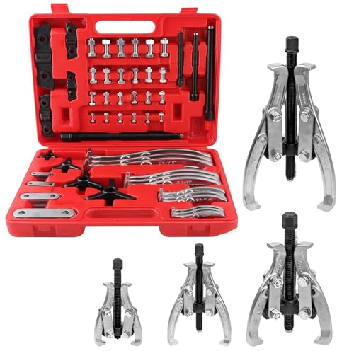 FreeTec Universal Lagerabzieher Set, 3 4 6 8 Lagerabzieher und Innenlager Abziehersatz mit Umkehrbaren Abnehmarmen, 2 & 3-Backen Abzieher Werkzeug für Lager, Riemenscheiben, Zahnräder, Radnaben