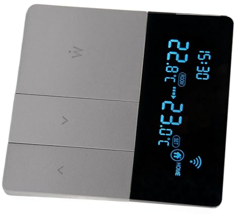 Stylebest Digital Termostat Stor LCD Programmerbar grå Värmekontroll för Hemmakontor 3 Meter Avkänningskabel (Med WIFI)