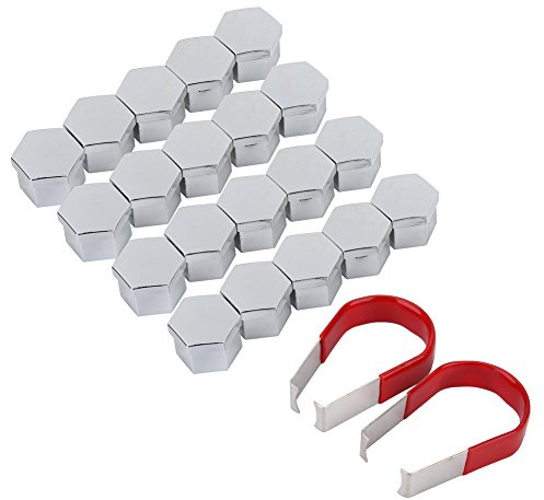 Qiilu 20Pcs Rad Lug Nut Hub Schraube Abdeckung Reifen Schutzkappe Dekor mit Removal Tools