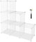 SONGMICS Storage Cabinet, Shelf, Lattice Panels, 6 Compartments, Large Capacity, Free Rubber Mallet, Dimensions 63 x 31 x 93 cm (L x W x H), White LPI111W