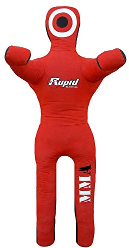 Grappling Dummy BJJ Wrestling Dummy Boxsack Submission MMA Brazilian Jiu Jitsu Judo Karate Werfen Boxen Dummies 1,8 m ungefüllt, Rot/Ausflug, einfarbig (Getaway Solids)