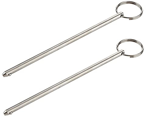 2 Pack Long Quick Release Pin, Diameter 0.236(6mm), Usable Length 5-3/4(146mm), Overall Length 6.3(160mm), Full 316 Stainless Steel, Bimini Top Pin, Marine Hardware