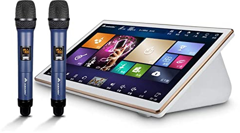 InAndOn KTV Karaoke System, 18.5 inch Capacitive Touch Screen, 650K Cloud Song Library, YouTube Support, 4T (White)