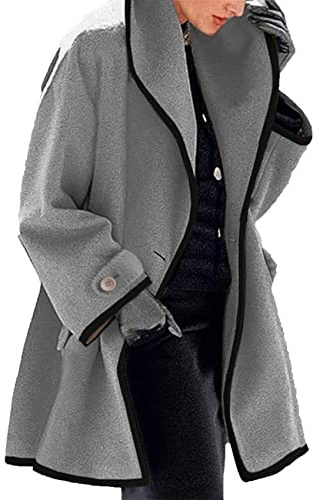 KeYIlowys Giacca da Donna in Lana con Cappuccio Allentata A Maniche Lunghe Autunno/Inverno Stile Esplosione Double-Face