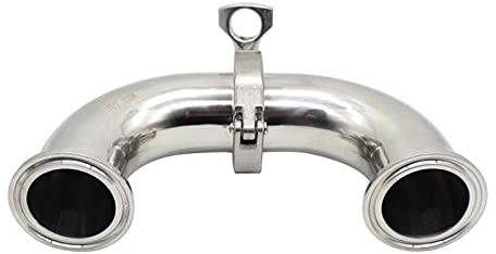 Jxjamp Ellbogen-Sanitärfitting aus Edelstahl 304 19mm 25mm 32mm 38mm 45mm 51mm 57mm 63mm Rohr-AD-Feerule + Tri-Clamp + Silikondichtung Normalerweise (Color : SS304, Size : 19mmxFerrule25.4mm)