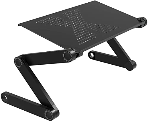 Phane Mesa Ordenador Portátil, Multiusos Base Ajustable y Plegable | Ergonómica y Resistente para Diván Sofá Cama | Soporte de Regazo Laptop Notebook PC Tablet | Negro (con Soporte Ratón)