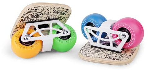 FreeSkates Portable Roller Road Drift Skates Plate, with Maple Deck Anti-Slip, Board Split Skateboard with PU Wheels High-end Bearings (Color Wheel)