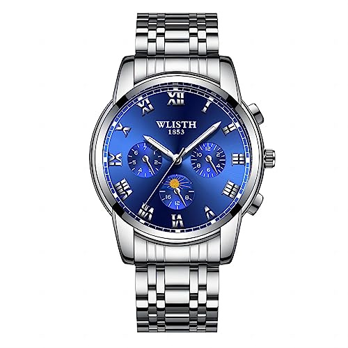 Masala Casual Watch MSL-klocka-H-008-03, Silverband/blå urtavla, Modern