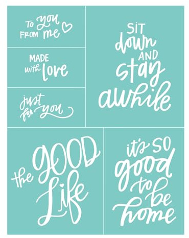 Siebdruck-Schablone The Good Life, wiederverwendbar, selbstklebend, Siebdruck, zum Dekorieren, Drucken von Holz, Stoff, Wand, Glas, Papier, Heimhandwerksprojekte, Dekorationen, Muster (21,6 x 27,9