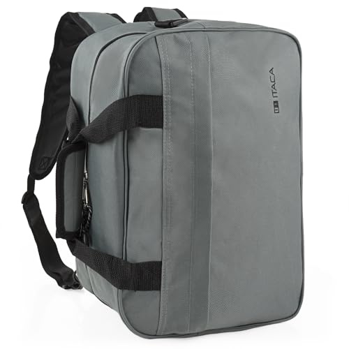 ITACA - Handgepäck rucksack Ryanair 40x20x25 reiserucksack handgepäck tasche für flugzeug mit laptopfach leicht travel backpack koffer cabin bag. Kompatibel mit Ryanair, Grau