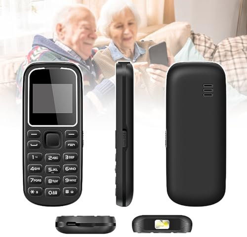Basic Mobile Phones for The Elderly and Kids, Unlocked Dumb Phones, Cell Phones Without Internet - with Big Buttons, MP3, MP4, Camera, Flashlight, SOS,Black
