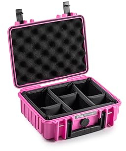 B&W International B&W Mallette de Transport d'extérieur Type 1000 Rose avec Compartiments Variables, étanche Selon la Certification IP67, résistante à la poussière, incassable et Indestructible, Rose