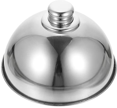 Amosfun Abdeckglocke 2st Steaktopfdeckel - Essensabdeckung Spritzschutzabdeckung Käseglocke Kuppel Hamburgergrill Abdeckung Für Lebensmittelspritzer Bratpfanne Gestell Heften Silver Rostfreier Stahl