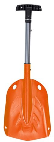 Leichte Teleskop-Schneeschaufel, Aufbewahrung bis zu 44cm, Ergonomische Schneeschaufel, Rutschfester Griff, einfach zu Verstauen und zu Tragen, für den Kofferraum Eines Autos, Camping und Garten(Orang