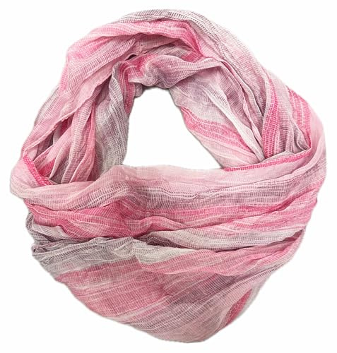 J26 Streifen Seide Loop Regenbogen Rainbow Farbverlauf Sommer Frühling Schal Verlauf Silk Uni Rundschal Schlauchschal Stola leicht 2025 Neu