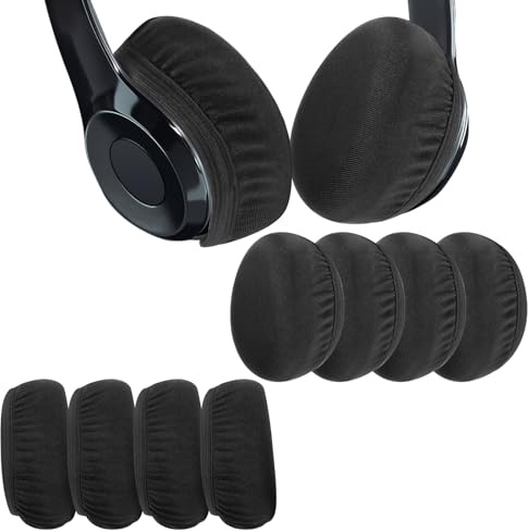 8 unidades de fundas para auriculares, fundas protectoras para auriculares, almohadillas protectoras, lavables contra la suciedad, elásticas, para gimnasio, juegos, almohadillas de 9 a 11 cm, color