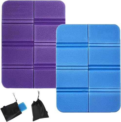 Blunivia 2PCS Sit Mat for Hiking – Lightweight Camping Foam Pad, Waterproof Folding Seat Cushion for Outdoor, Picnic, Travel, Backpacking, Park Bench, Festival & Sports Use