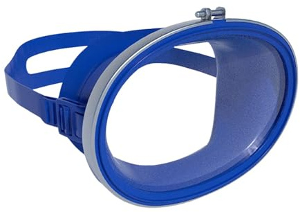 Zxpjkyu Occhiali da Sub, Maschera Subacquea, Antiappannamento, Compatti E in Vetro, Ampia per Adulti, Occhiali Impermeabili Professionali, Forma Ovale, Telaio in Acciaio Blu