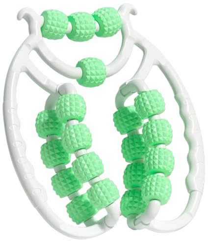 Masajeador para piernas con celulitis, promueve la circulación sanguínea, rodillo de masaje, adecuado para, pies, brazos, masajeador mejorado (verde)
