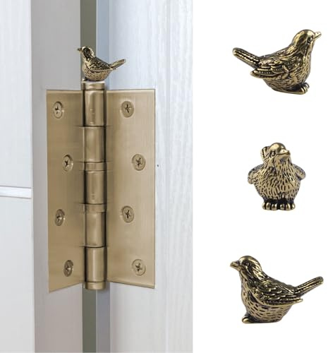 UFURMATE Hinge Head Home Decoration 3Pcs Magnetic Vintage Mini Sparrow Decorative Topper for Hinges Creative Bronzed Animal Hinge Heads Magnets Ornaments