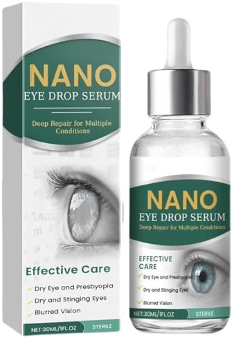 Suero Nano para Ojos, Gotas para la Recuperación de la Visión, Gotas para la Presbicia, Alivio de la Fatiga Ocular, Cuidado de la Vista (1 piezas)