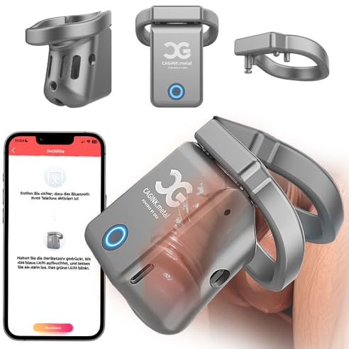 Neu Peniskäfig Metall Keuschheitsgürtel Ai Chastity Cage Mit APP & Zeitsperre Keuschheitskäfig für Mann Penis Bondage Edelstahl Cock Cage Atmungsaktiv Penis Käfig SM Extrem Erotik Sex Spielzeug