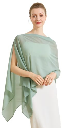 BEAUTELICATE Damen Chiffon Schal Elegant Stola Wrap Poncho Cape Leicht Shrug Tuch für Braut Abendkleid Hochzeit Brautkleid Felistch