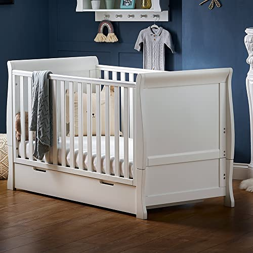 Obaby Stamford Sleigh Classic Cot Bed - White