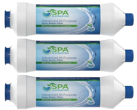 All Purpose Hose Water Filter for Pools, Spas, and RVs | Pack of 3 High Performance Water Filtration System | Filters Up to 40,000 Gallons for Clean and Safe Water Use