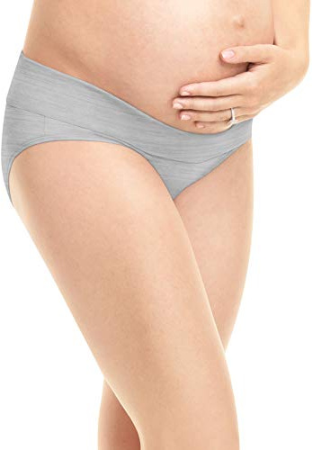 Playtex Women's Maternity Fold Down Modern Brief Panty - 3 Pack PMMDBF 2X GreyHeather/Cafe/Black