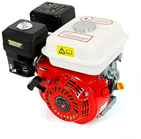 7,5 CV Moteur à essence,Moteur à kart industriel 4 Temps,1 Cylindre,3600 tr/min (Noir et blanc)