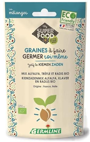 Germ'Line - Graines À Germer Bio Alfa Trèfle Radis 150G -Vendu Par Unité