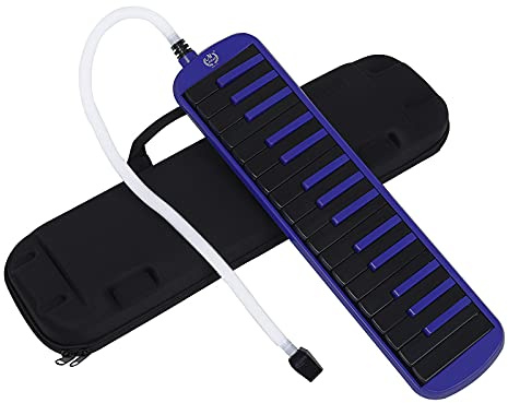 32 Schlüssel Melodica Blowpipe Mundstück Klavier mit EVA-Tasche, Mundorgelinstrument in der Tastatur, Geschenk für musikalische Liebhaber und Anfänger-Praxis