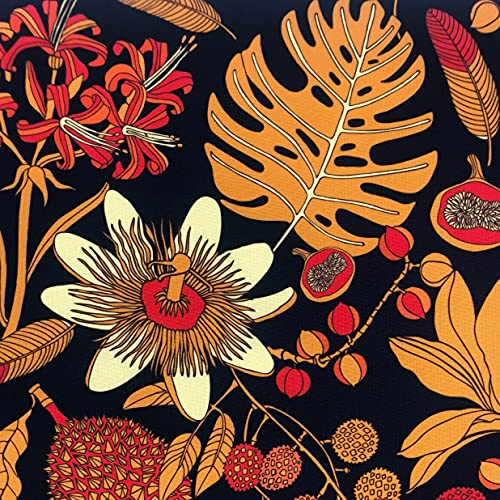 Heko Panels Oxford Tissu Imperméable Toile Store au Metre - Tissus au metre Ameublement pour Intérieur et Extérieurs - 100% Polyester résistant et anti-tâches - Fleur V
