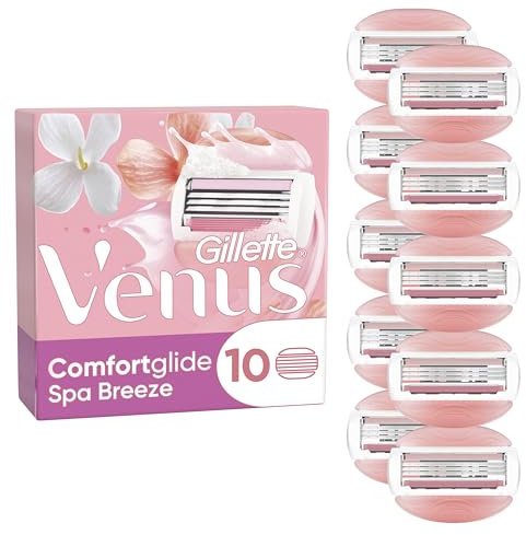 Gillette Venus Comfortglide Spa Breeze Ricariche Per Rasoio Da Donna Venus, Confezione Da 10, 3 Lame Incorporate, Per Una Rasatura Liscia E Profonda Che Dura