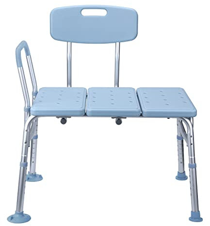 VA-Cerulean Sgabello doccia sedia doccia con maniglia vasca schienale per anziani altezza regolabile da 85 a 96 cm sollevatore sedile WC gambe antiscivolo tipo 10