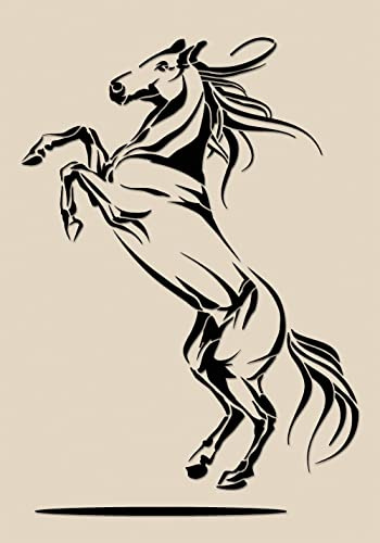 World of Stencils - Pferd Schablone, Großformat Wandkunst Malerei, Wiederverwendbare Kunststoff Dekoration Vorlage (Pferd-9, XL)