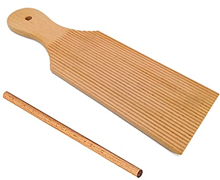 Lrtzizy Noodles Wooden Butter Table and Popsicles Make Homemade Pasta and Non-Stick Butter Pasta Board Gnocchi Roller