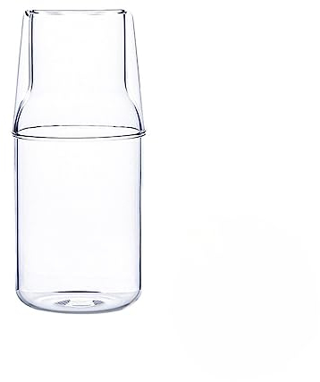 Juego de Jarra de Agua Junto a la Cama con Vaso de Vidrio, Juego de Jarra de Agua Nocturna Junto a la Cama con Vaso de Vidrio, Jarra de Noche con Vaso, Jarra de Agua de Jugo de Vidrio(360ml)
