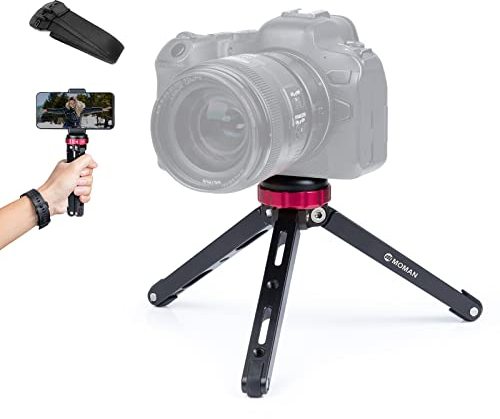 Moman Mini Tripod TR01 Small Stativ Tischstativ Klein Kamerastativ CNC Aluminium 1/4 3/8 Schraubbefestigung max.80kg Belastung für DSLR Kamera Smartphone Gimbal, Rosa
