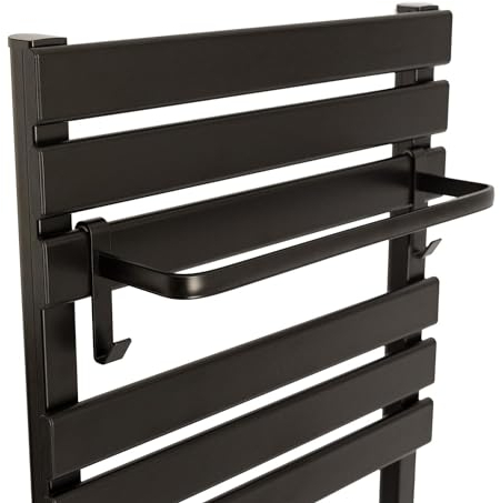 CREATE / WARM Towel PRO + Stange/Badheizkörper Schwarz mit Heizstrahler, Fernbedienung mit Ablage 1 Stange / 101x13x55cm / WLAN, geringer Verbrauch, 1500W
