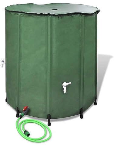 ZEYUAN Collapsible Rain Water Tank 250 L,Slimline Garden Water Butt Rain Tank Kit With Stand & Tap Garden Waterbutt Barrel Rain Water Collector