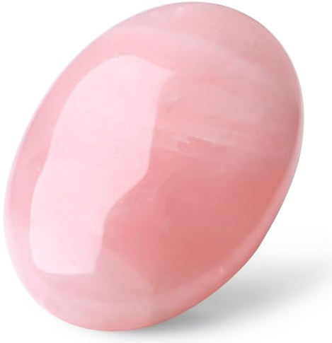 MAIBAOTA 2.4 Rose Quartz Crystals and Healing Stones Gemstones Pocket Polished Gifts Oval Shape Reiki Spiritual Energy Nature Pink Crystals for Women Men Relief Balancing Stress