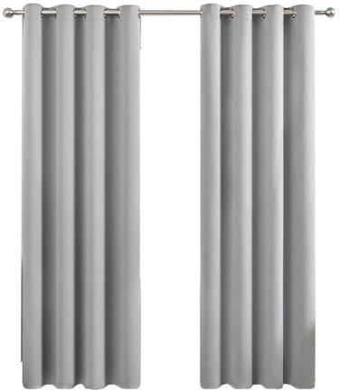 ItRonz 2er Set Verdunklungsvorhänge Mit Ösen Thermovorhang Kälteschutz Haustür Gardinen Für Schlafzimmer Wohnzimmer (Color : Light Gray, Size : 140cmx220cmx2)